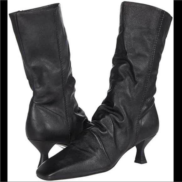 Free People Marcella Square Toe black boot heel 38 black granny boot witchy core - Picture 5 of 12